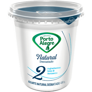 IOGURTE PORTO ALEGRE POTE 480G NATURAL DESNATADO